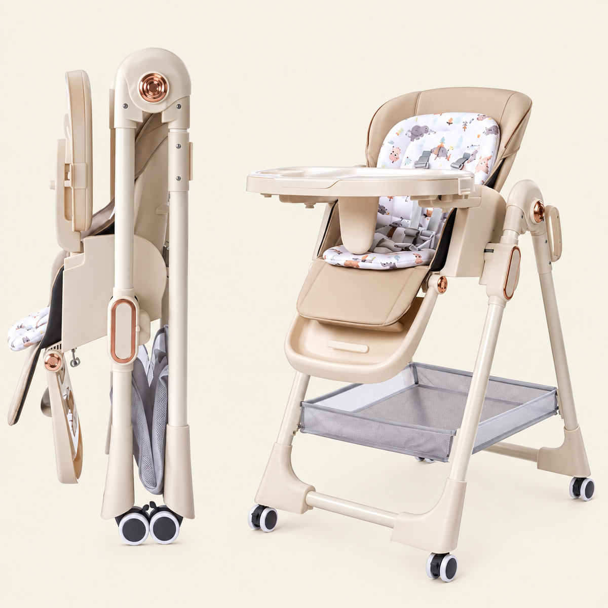 Chaise haute évolutive pour bébé avec roulette | Lüma  Evo