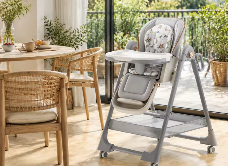 Chaise haute évolutive pour bébé avec roulette | Lüma  Evo
