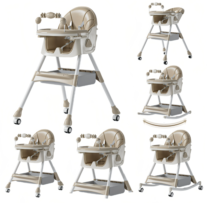 Chaise haute pour bébé 3en1 avec roulettes | Lüma Confo